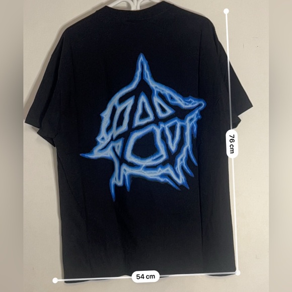 Revenge Men’s Anarchy Lightening Blue Logo T-Shirt Size Large Made in USA - Picture 6 of 8